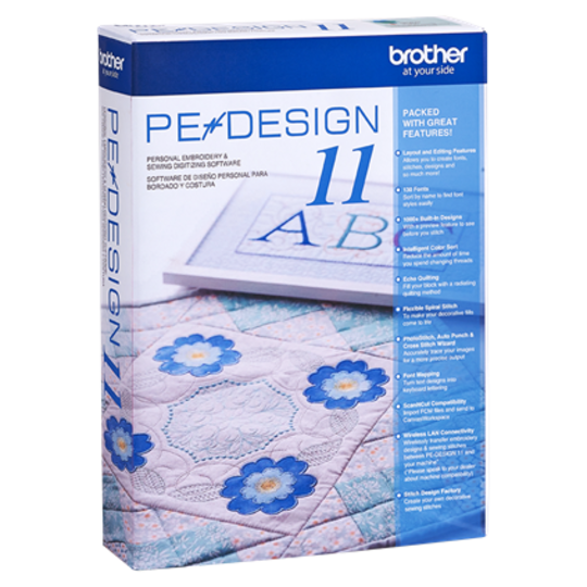 Brother; Brother PE DESIGN 11 Embroidery and Sewing Digitizing Software; Category:Quilt Fabric; Image:1